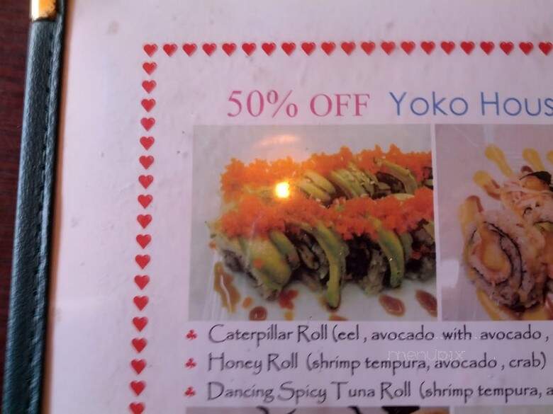 Yoko Sushi - Roseville, CA menu_pic