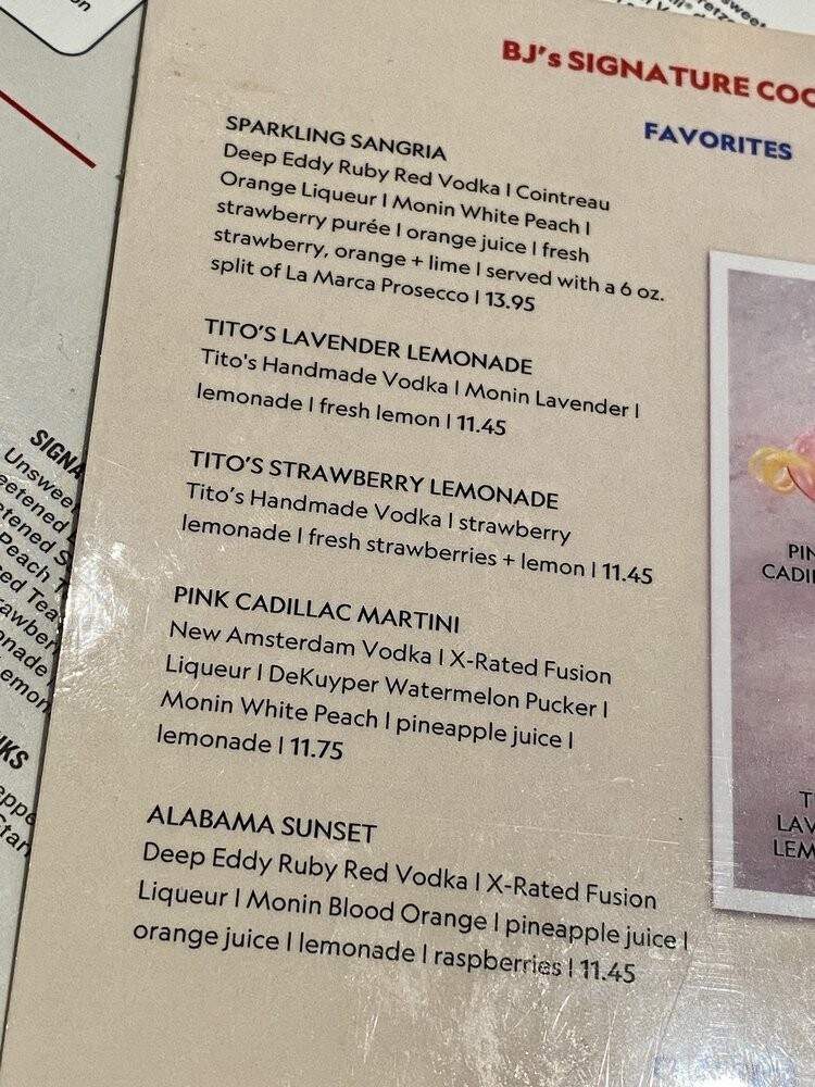 BJ's Restaurant & Brewery - Roseville, CA menu_pic