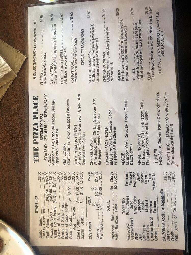 Pizza Place - Rocklin, CA menu_pic