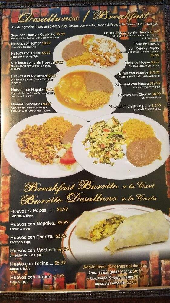 Nena's Restaurant - Stockton, CA menu_pic