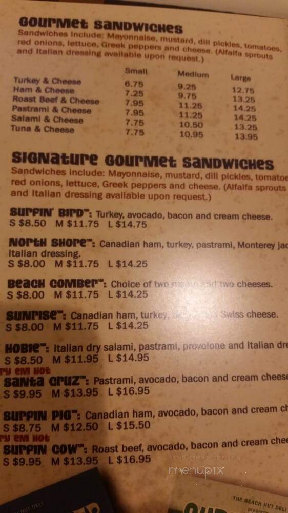 Beach Hut Deli - Roseville, CA menu_pic