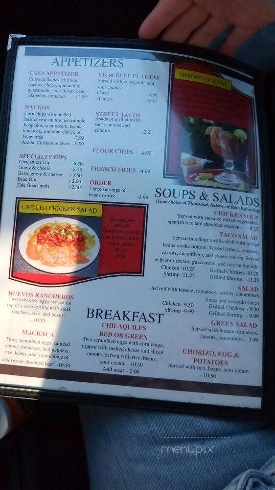 Casa Flores Restaurant - Stockton, CA menu_pic