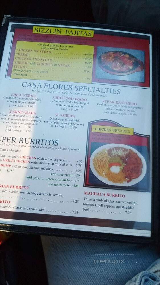 Casa Flores Restaurant - Stockton, CA menu_pic
