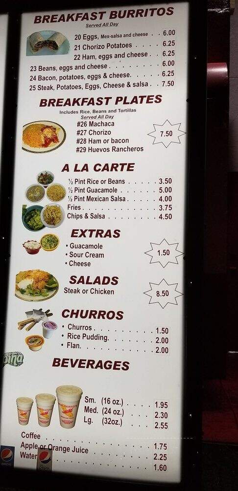 Adalberto's Mexican Food - Orangevale, CA menu_pic