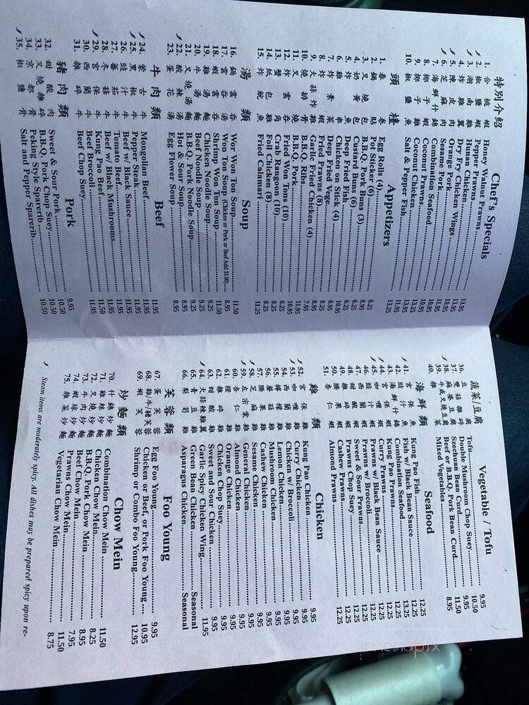 Silver Chop Stick Restaurant - Manteca, CA menu_pic