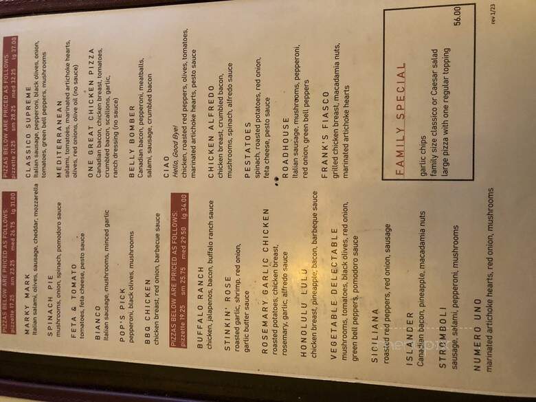 Pizzeria Classico - Folsom, CA menu_pic