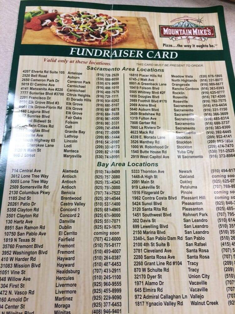 Mountain Mike's Pizza - Folsom, CA menu_pic