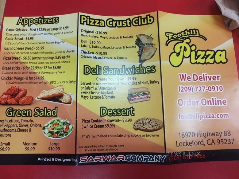Foothill Pizza - Lockeford, CA