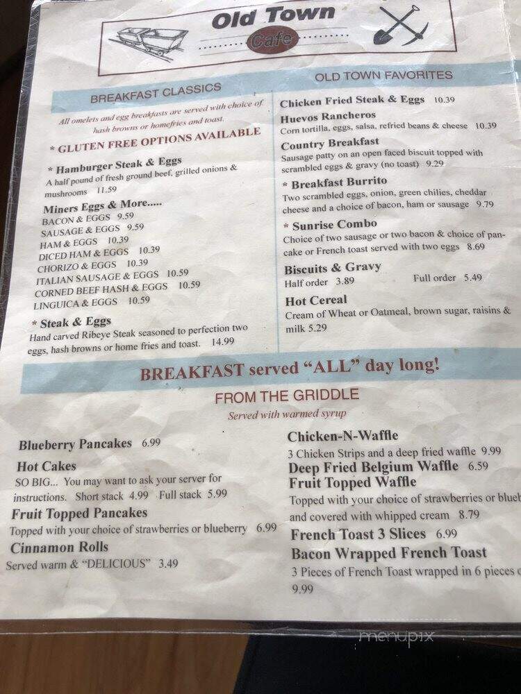 Old Town Cafe - Grass Valley, CA menu_pic