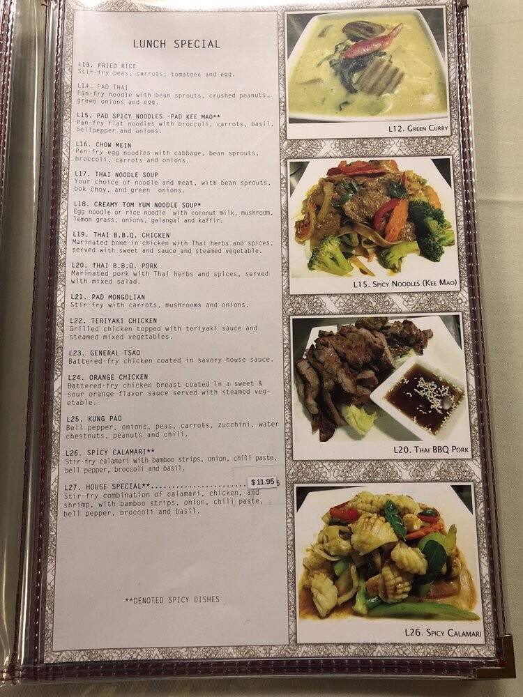 Thailand Restaurant - Modesto, CA menu_pic