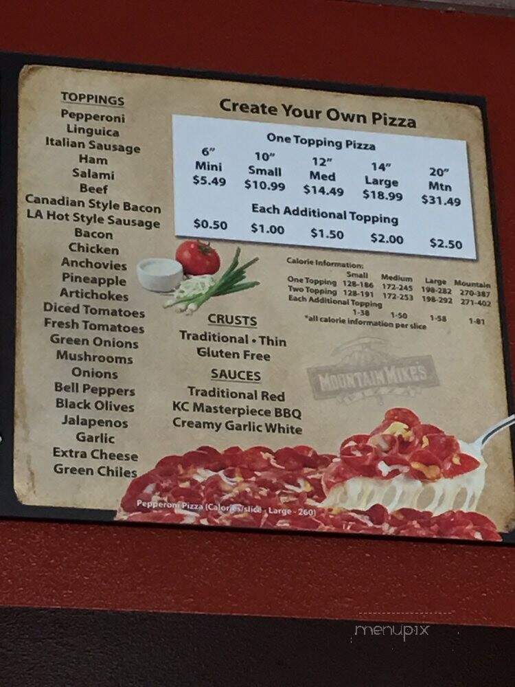 Mountain Mike's Pizza - Turlock, CA menu_pic
