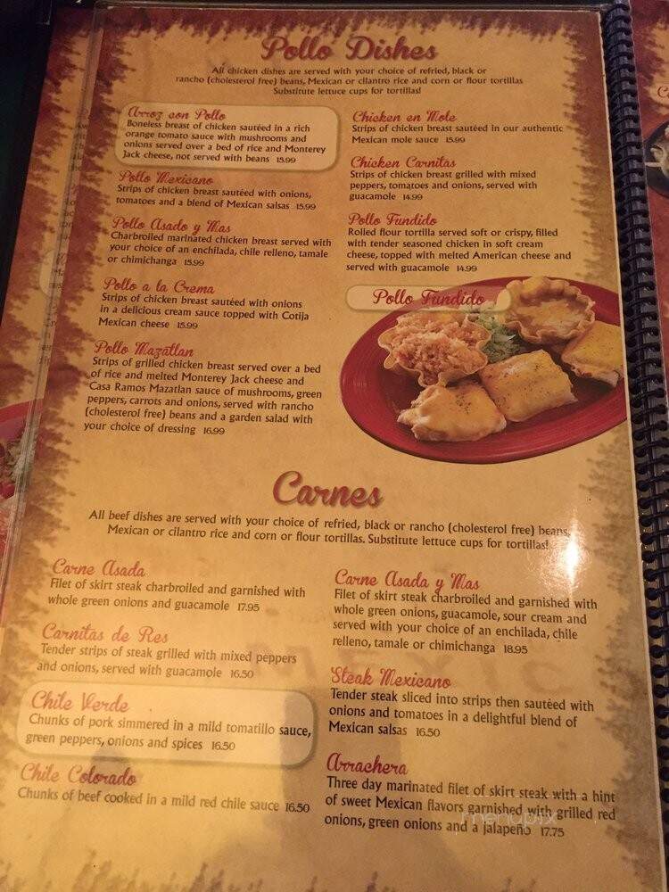 Casa Ramos - Placerville, CA menu_pic
