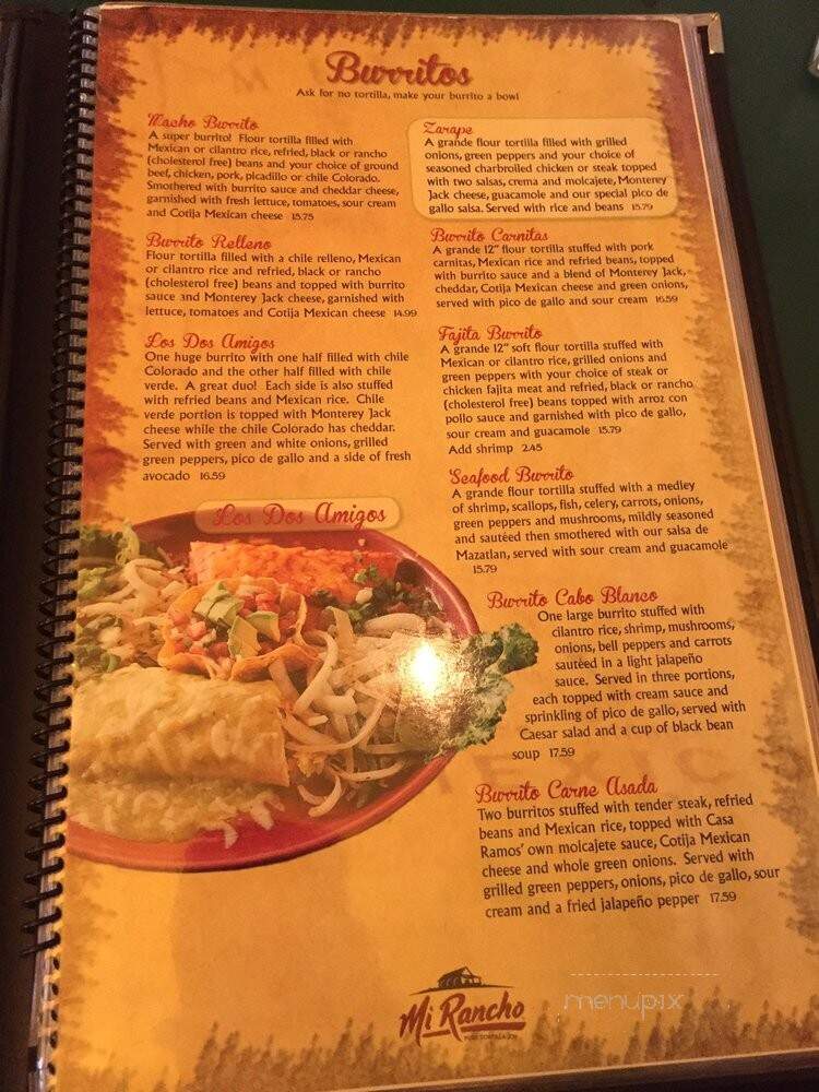 Casa Ramos - Placerville, CA menu_pic