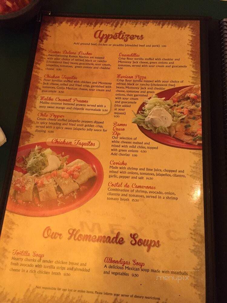 Casa Ramos - Placerville, CA menu_pic
