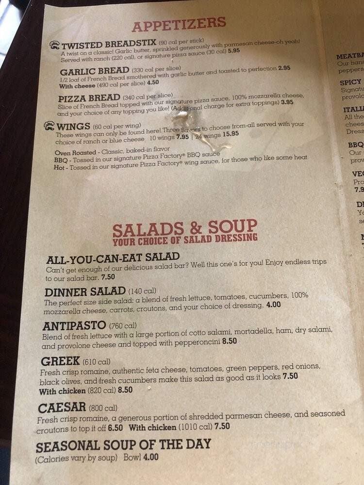 Pizza Factory - Placerville, CA menu_pic