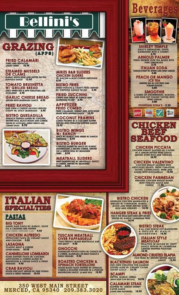 Bellinis Roman Bistro - Merced, CA menu_pic