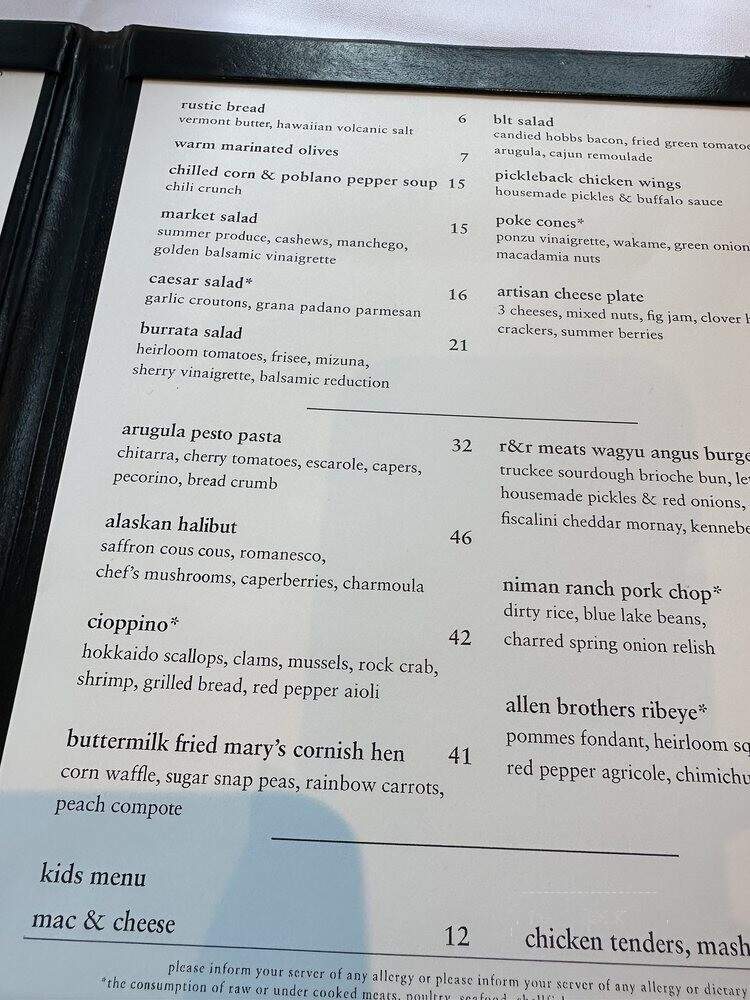 Plump Jack Cafe Squaw Valley - Olympic Valley, CA menu_pic