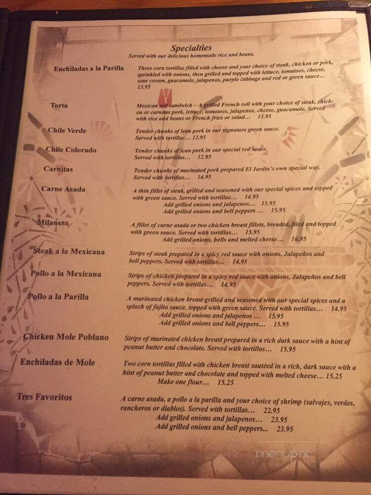 Jardin - Twain Harte, CA menu_pic