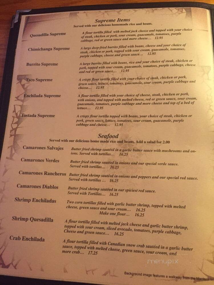Jardin - Twain Harte, CA menu_pic