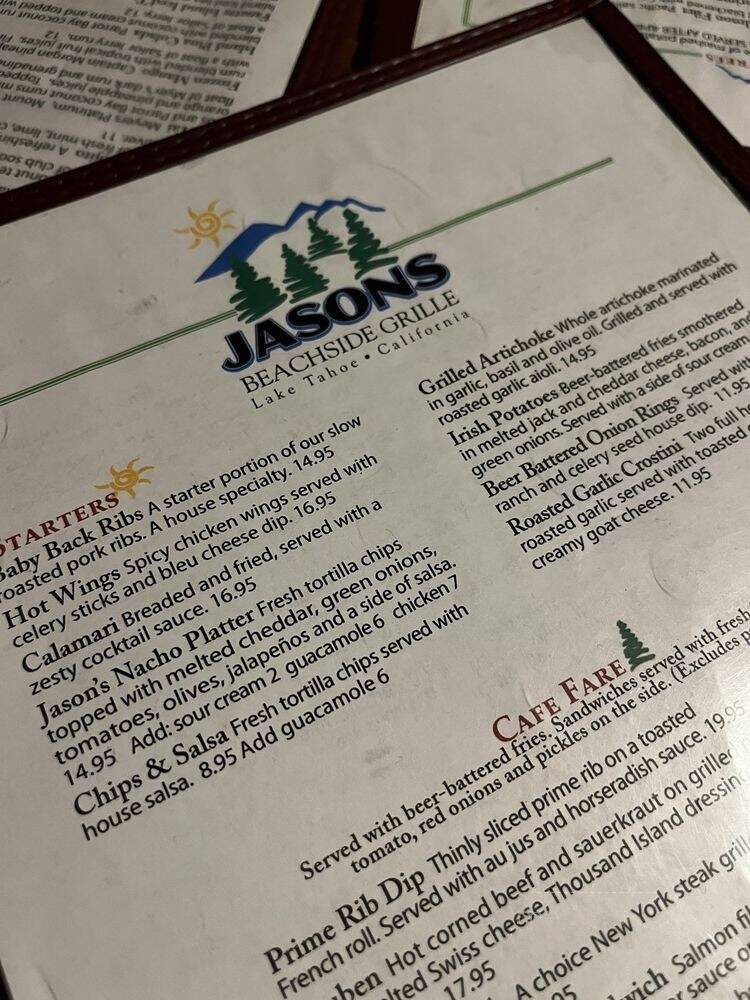 Jason's Beachside Grille - Kings Beach, CA menu_pic