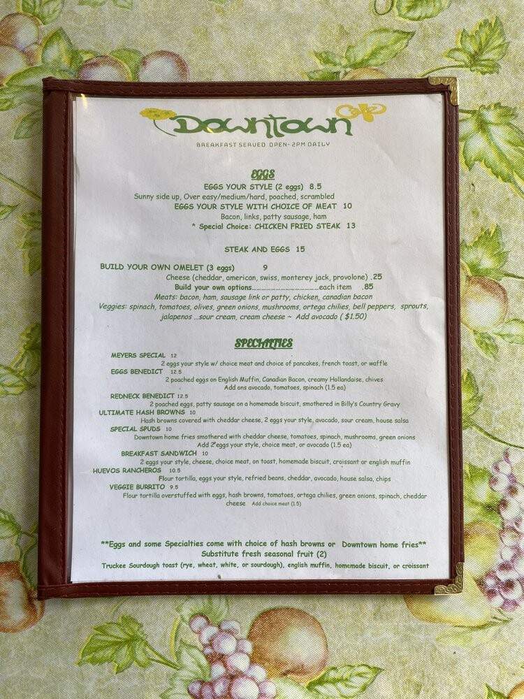 Meyers Downtown Cafe - South Lake Tahoe, CA menu_pic