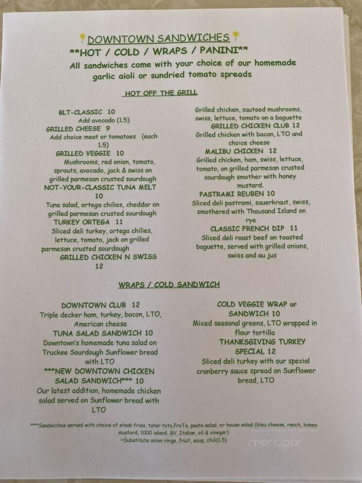 Meyers Downtown Cafe - South Lake Tahoe, CA menu_pic