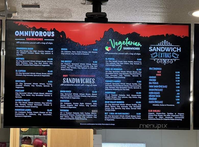 High Country Health Foods - Mariposa, CA menu_pic