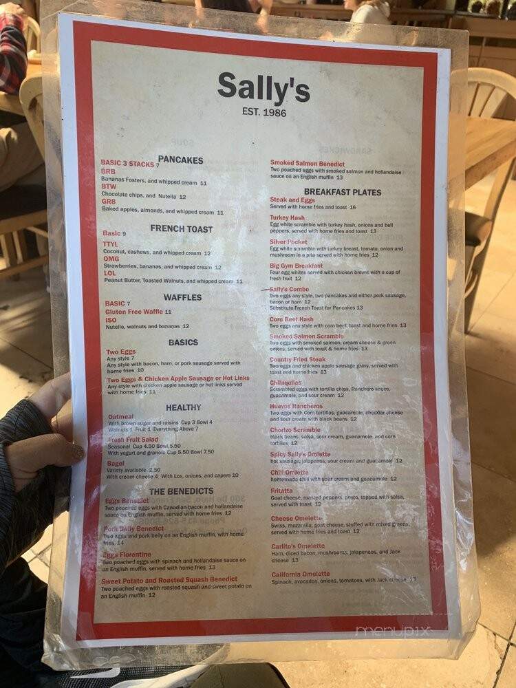 Sally's - San Francisco, CA menu_pic