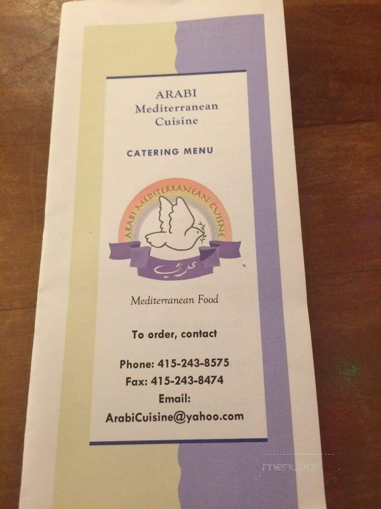 Arabi - San Francisco, CA menu_pic