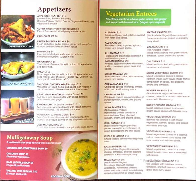 Yak & Yeti - Westminster, CO menu_pic