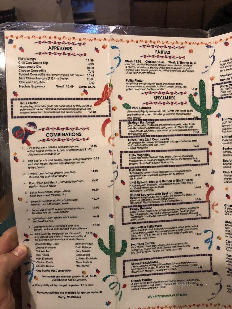 Senor Ric's - Aurora, CO menu_pic