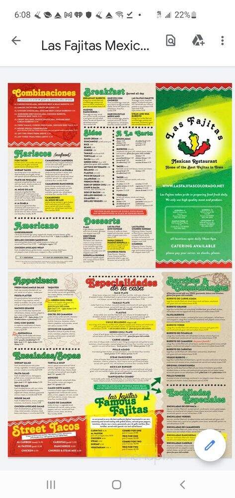 Las Fajitas Mexican Restaurant - Aurora, CO menu_pic