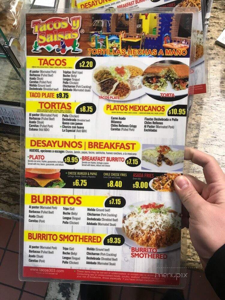 Tacos Y Salsas - Aurora, CO menu_pic