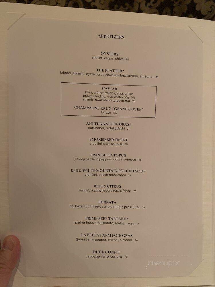 Splendido At The Chateau - Avon, CO menu_pic