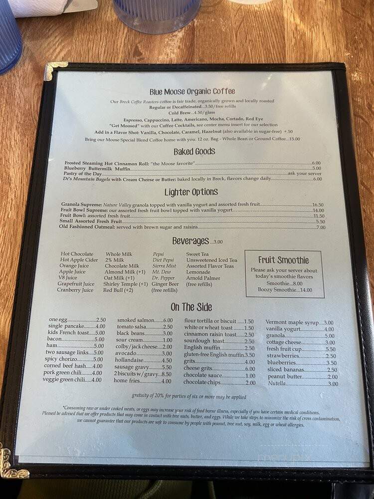 Blue Moose Restaurant - Breckenridge, CO menu_pic