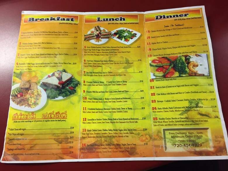 El Korita - Castle Rock, CO menu_pic