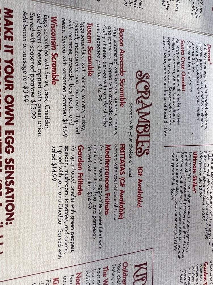 B & B Cafe - Castle Rock, CO menu_pic