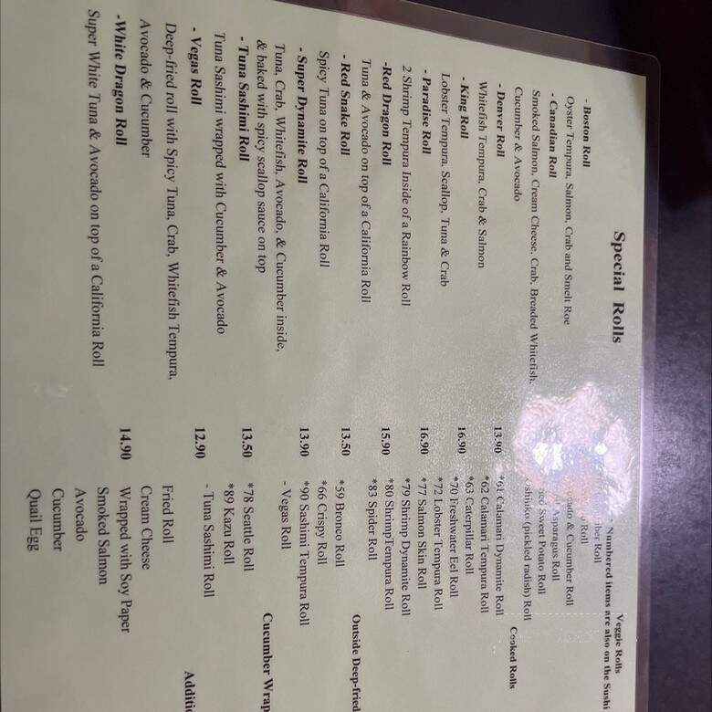 Sushi Kazu Japanese Restaurant - Centennial, CO menu_pic