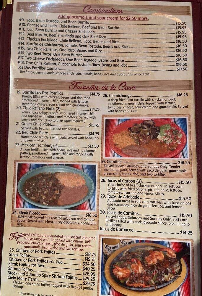 Los Potrillos Mexican Restaurant - Centennial, CO menu_pic