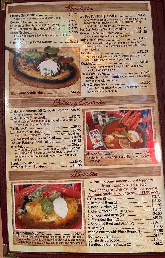 Los Potrillos Mexican Restaurant - Centennial, CO menu_pic