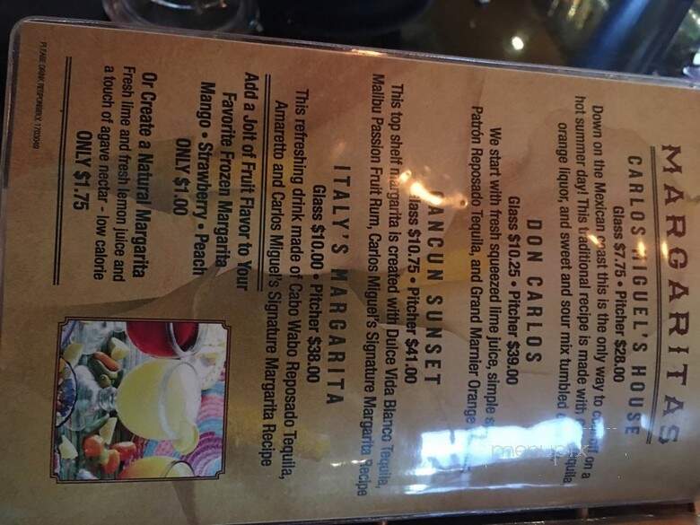 Carlos Miguels Mexican Bar - Colorado Springs, CO menu_pic