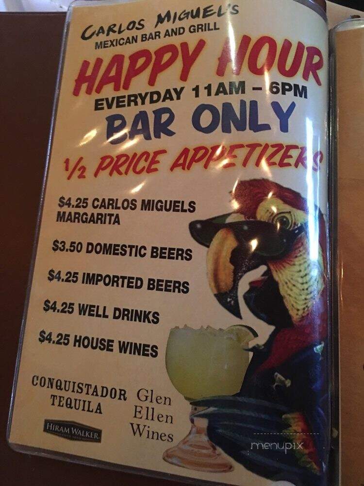Carlos Miguels Mexican Bar - Colorado Springs, CO menu_pic