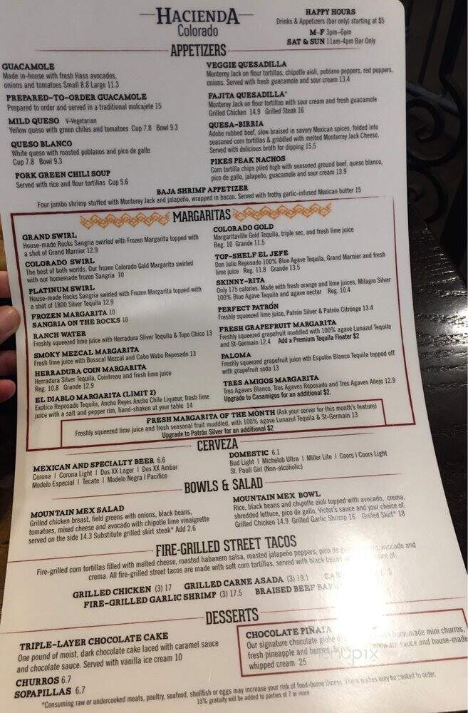La Hacienda Mexican Restaurant - Colorado Springs, CO menu_pic