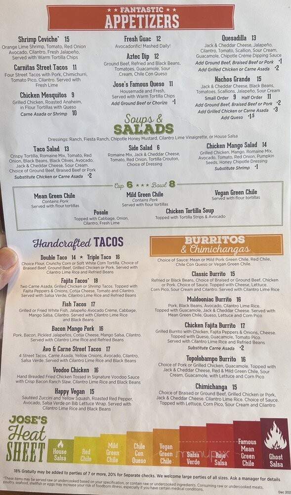 Jose Muldoon's - Colorado Springs, CO menu_pic