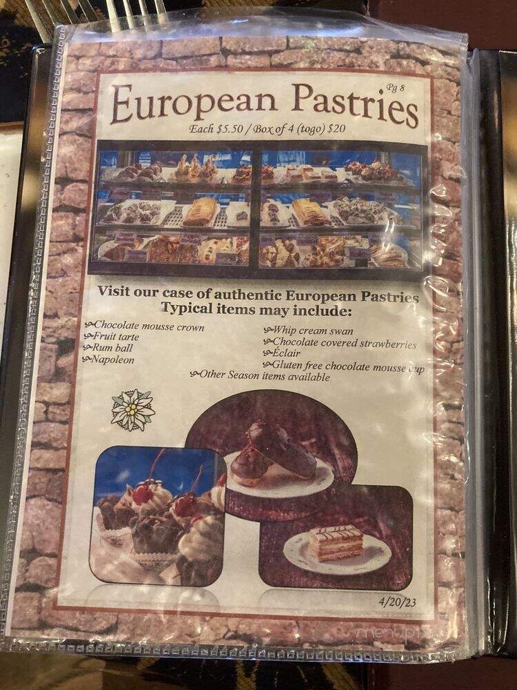Edelweiss Restaurant - Colorado Springs, CO menu_pic
