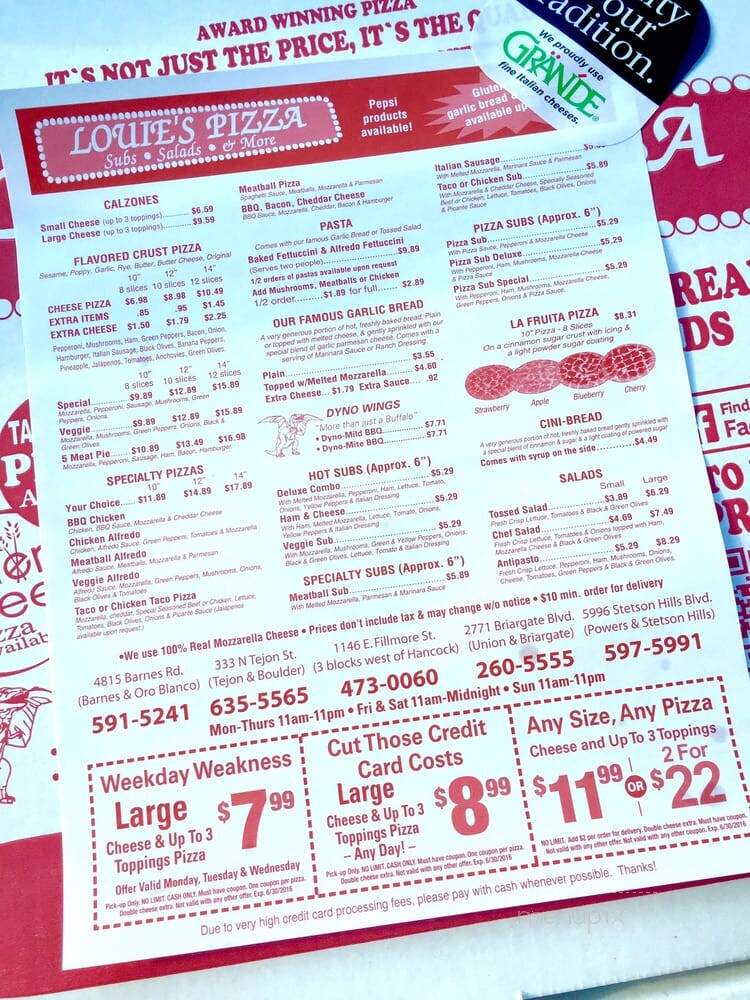 Louies Pizzas - Colorado Springs, CO