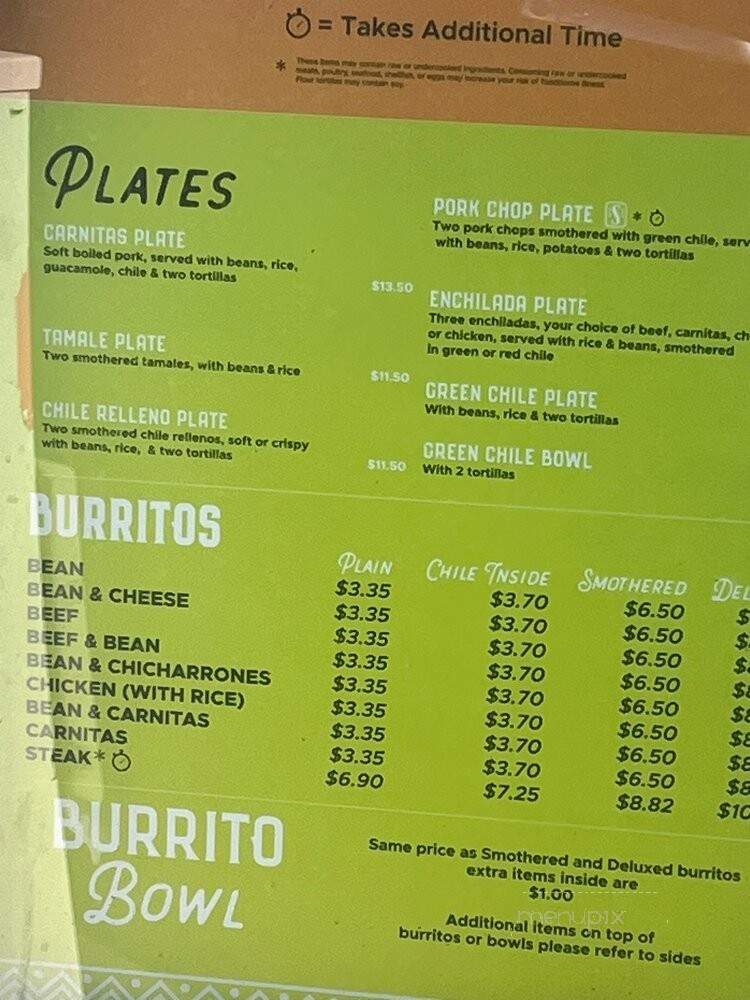 Santiagos Express - Commerce City, CO menu_pic