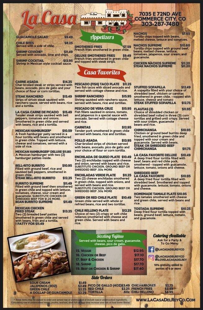 La Casa Del Rey - Commerce City, CO menu_pic
