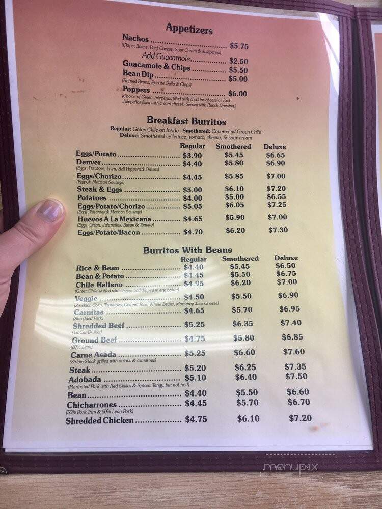 Senor Burritos - Denver, CO menu_pic