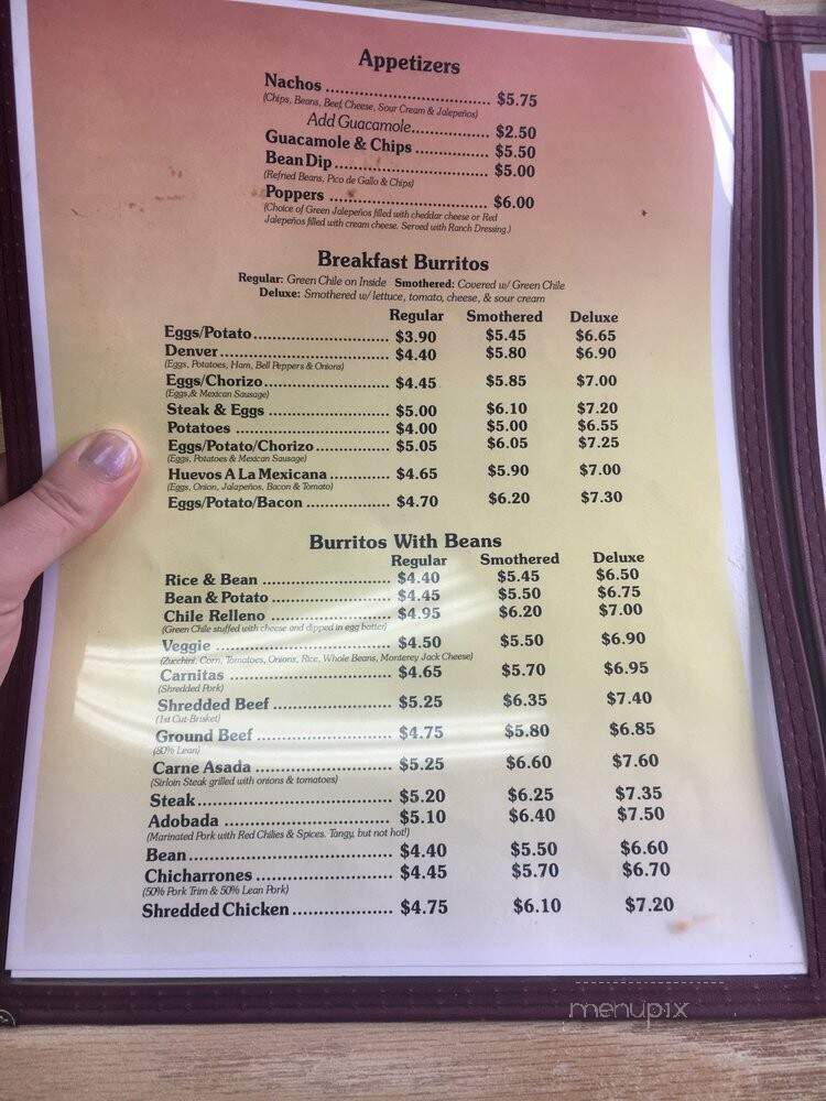 Senor Burritos - Denver, CO menu_pic